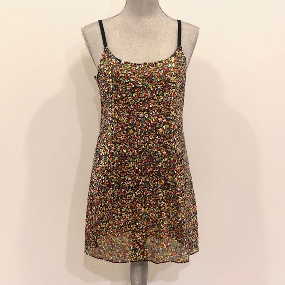 Free People Dresses & Skirts - Free People Multicolor Sequin Slip Dress - Size M